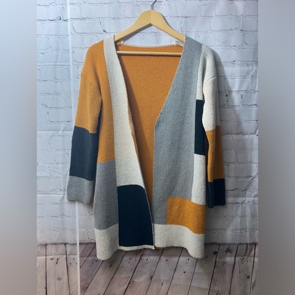 Pink Diamondback Womens Size Medium Color Block Sweater Cardigan